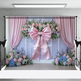 Lofaris Vintage Floral Pink Bow Tie Photography Backdrop